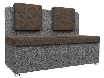 Прямой кухонный диван Маккон 2-х местный, Коричневый/Серый (рогожка) в Перми - предосмотр