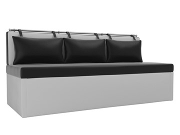 Раскладной кухонный диван Метро, Черный/Белый (экокожа) в Перми - предосмотр