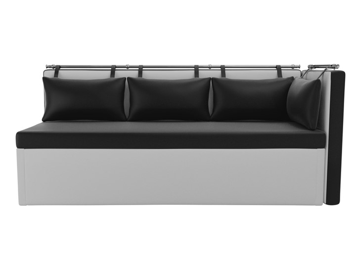 Кухонный диван Метро угловой, Черный/Белый (экокожа) в Перми - изображение 3