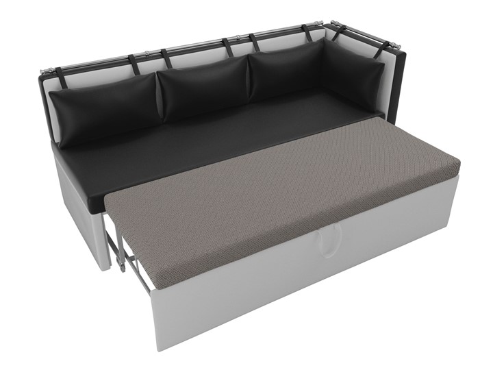 Кухонный диван Метро угловой, Черный/Белый (экокожа) в Перми - изображение 6