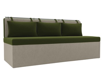 Раскладной кухонный диван Метро, Зеленый/Бежевый (микровельвет) в Перми - предосмотр