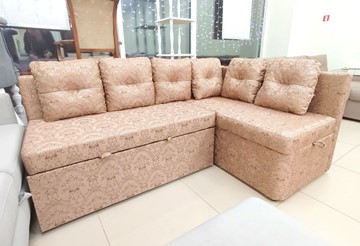 Кухонный угловой диван Яшма 1 ДУ Весь в ткани Жаккард AFINA 06 в Перми