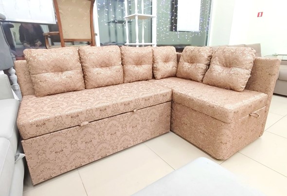 Кухонный угловой диван Яшма 1 ДУ Весь в ткани Жаккард AFINA 06 в Перми - изображение
