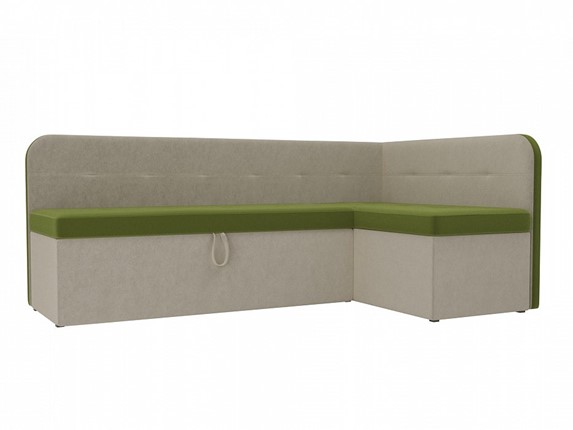 Угловой диван Форест, Зеленый\Бежевый (Микровельвет) в Перми - изображение