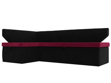 Угловой кухонный диван Омура, Бордовый\Черный (Микровельвет) в Перми - предосмотр