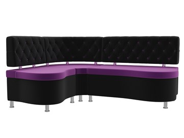 Кухонный угловой диван Вегас, Фиолетовый\Черный (Микровельвет) в Перми