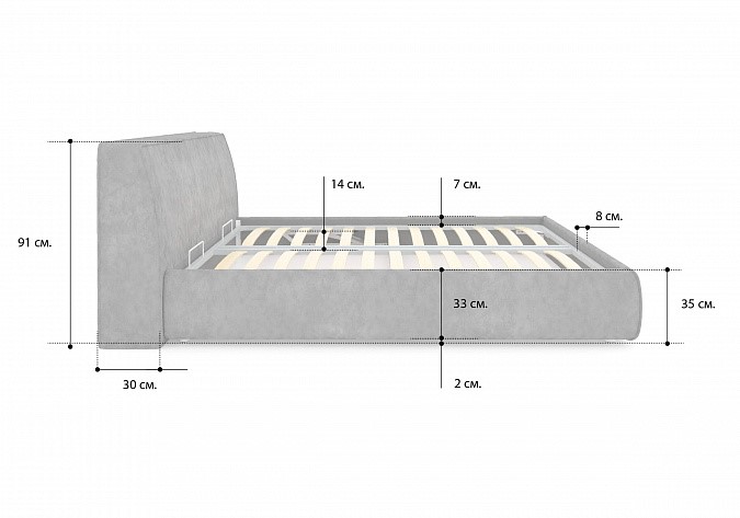 Кровать с механизмом 1.5-спальная Altea 140х200 в Перми - изображение 3