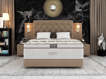 Кровать в спальню Alliance/Podium M 160х200, Флок (Велсофт Какао) в Соликамске