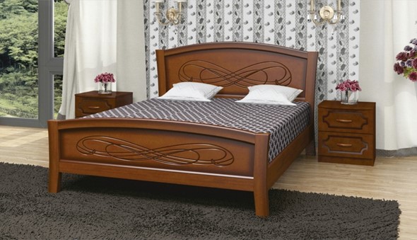Полутороспальная кровать Карина-16 (Орех) 140х200 в Перми - изображение