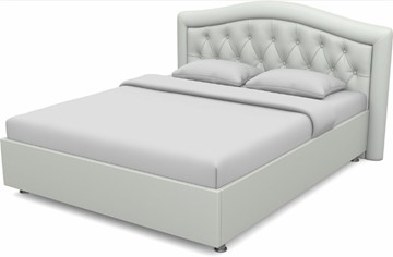 Кровать полутороспальная Луиза 1400 с основанием (Nitro White) в Кунгуре