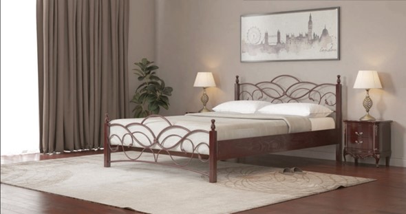 Кровать полутороспальная Марго 140*200 с основанием в Перми - изображение