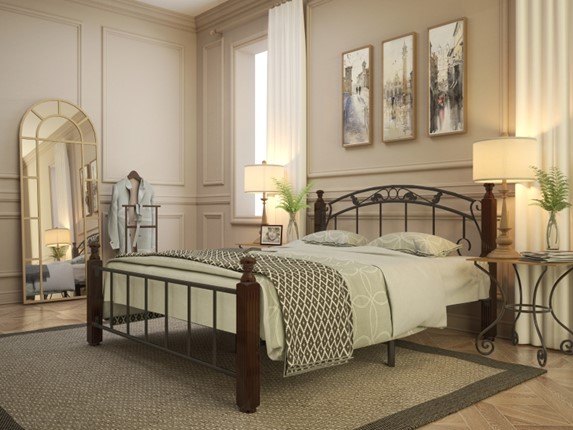 Кровать в спальню Гарда 5, 160х200, черная в Чайковском - изображение