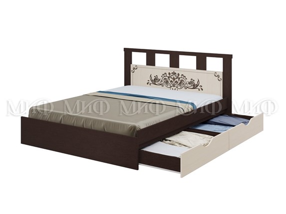 Двуспальная кровать Жасмин 1600 с ящиками в Перми - изображение