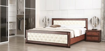 Спальная кровать Стиль 2, 160х200, кожзам, с основанием в Березниках