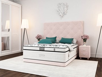 Кровать двуспальная Style Compact/Basement 180х200, Флок (Велсофт Винтажный розовый) в Перми