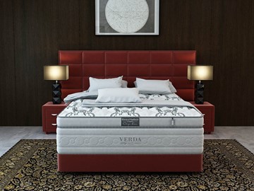 Двуспальная кровать Chocolate/Podium M 160х200, Микровелюр (Manhattan Гранатовый) в Соликамске