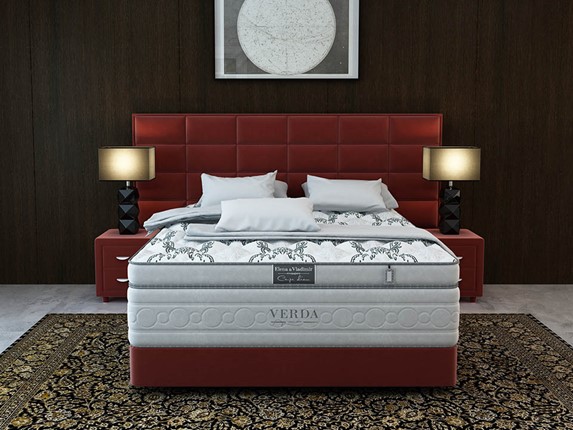 Двуспальная кровать Chocolate/Podium M 160х200, Микровелюр (Manhattan Гранатовый) в Перми - изображение
