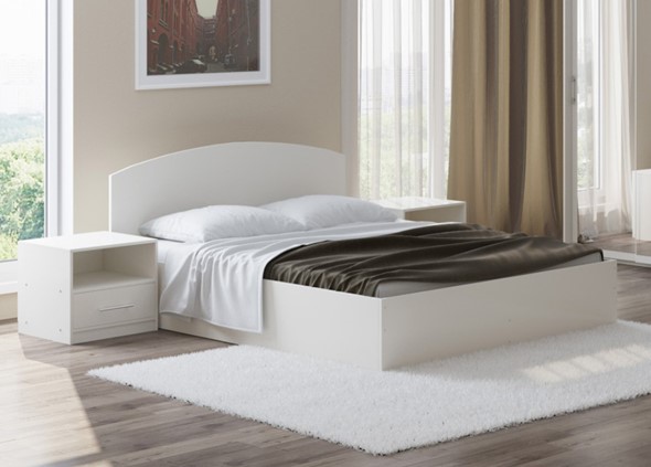 Кровать с механизмом 2-спальная Этюд 140x200, Белый в Перми - изображение