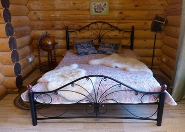 Спальная кровать Фортуна 2, 1600, черный/черный в Перми