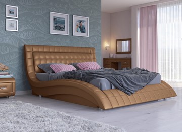 Кровать с механизмом 2-спальная Атлантико 180x200, Экокожа (Бронзовый перламутр) в Перми