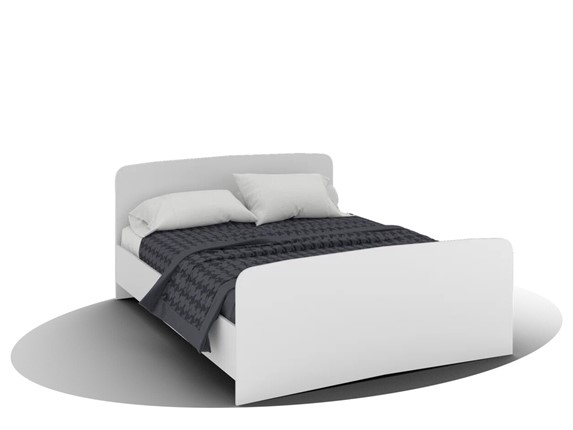 Кровать двуспальная Вега Кр-08 1600 с плоским основанием (Белый древесный) в Перми - изображение
