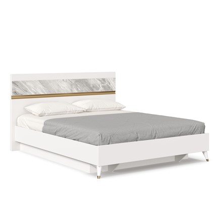 Кровать в спальню 1600 Айла ЛД 688.110.000 с подъемным механизмом, Белый/Статуарио, исполнение 1 в Перми - изображение