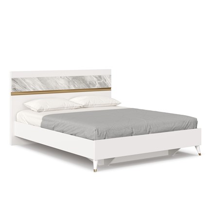 Двуспальная кровать 1600 Айла ЛД 688.120.000 с основанием, Белый/Статуарио, исполнение 1 в Чайковском - изображение