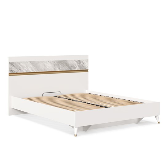 Двуспальная кровать 1600 Айла ЛД 688.120.000 с основанием, Белый/Статуарио, исполнение 1 в Чайковском - изображение 3