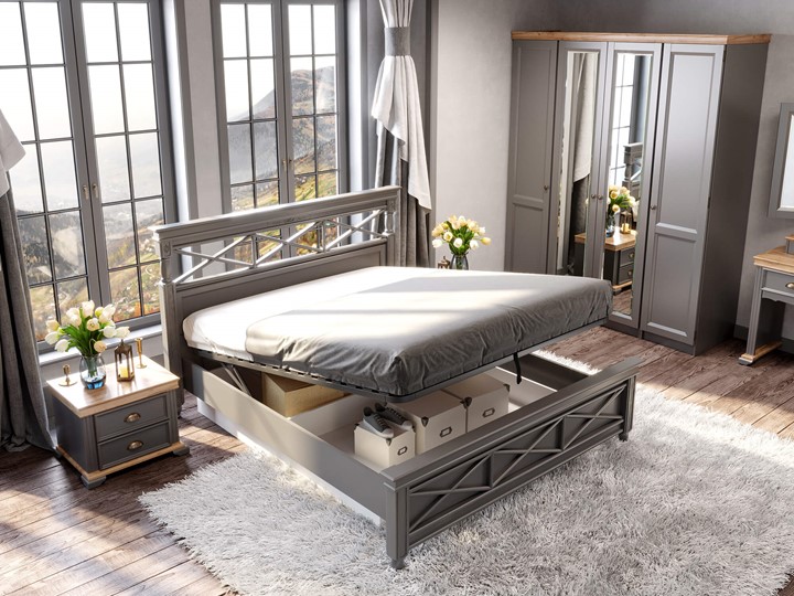 Двуспальная кровать 1600 с подъемным механизмом Амели (Оникс Серый) ЛД 642.790 в Перми - изображение 4
