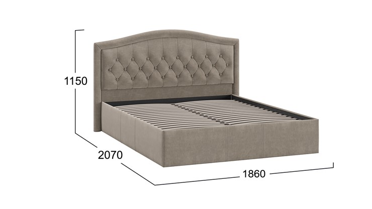 Двуспальная кровать Адель тип 1 (Велюр Мокко темный) в Перми - изображение 2