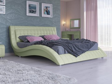 Кровать 2-спальная Атлантико 160x200, Экокожа (Зеленое яблоко) в Перми