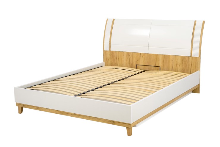 Кровать спальная Бари 1600 с подъёмным механизмом Дуб Золотой/Белый ЛД 698.220 в Перми - изображение 11