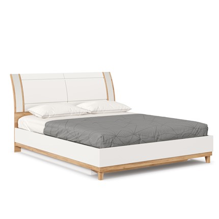 Кровать спальная Бари 1600 с подъёмным механизмом Дуб Золотой/Белый ЛД 698.220 в Перми - изображение