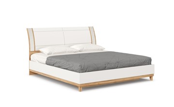 Кровать двуспальная Бари 1800 с кроватным основанием Дуб Золотой/Белый ЛД 698.220 в Перми
