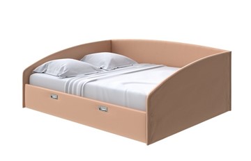 Кровать 2-спальная Bono 160х200, Экокожа (Латунный перламутр) в Перми