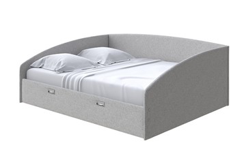 Кровать Bono 160х200, Искусственная шерсть (Лама Светло-серый) в Перми