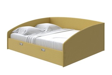 Кровать 2-спальная Bono 160х200, Рогожка (Firmino Канареечный) в Перми
