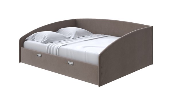 Кровать 2-спальная Bono 160х200, Велюр (Forest 16 Коричневый) в Перми - изображение
