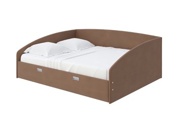 Двуспальная кровать Bono 160х200, Велюр (Forest 514 Светло-коричневый) в Перми