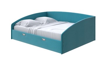 Кровать спальная Bono 160х200, Велюр (Forest 562 Голубой) в Перми