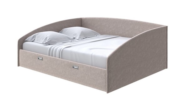 Кровать 2-спальная Bono 160х200, Велюр (Gratta 2 Латте) в Перми - изображение