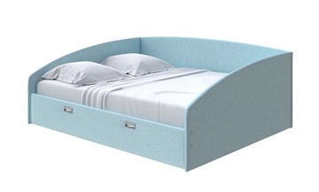 Кровать спальная Bono 160х200, Велюр (Scandi Cotton 20 Голубой Лед) в Перми