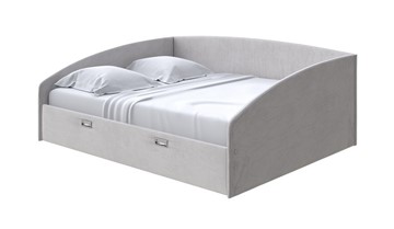 Кровать 2-спальная Bono 160х200, Велюр (Ultra Серый камень) в Перми