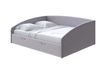 Кровать двуспальная Bono 180х200, Экокожа (Серебристый перламутр) в Перми