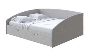 Кровать спальная Bono 180х200, Искусственная шерсть (Лама Светло-серый) в Перми