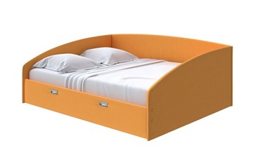 Кровать двуспальная Bono 180х200, Велюр (Scandi Cotton 18 Шафран) в Перми