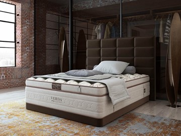 Спальная кровать Chocolate Compact/Basement 180х200, Микровелюр (Manhattan Лесной каштан) в Перми