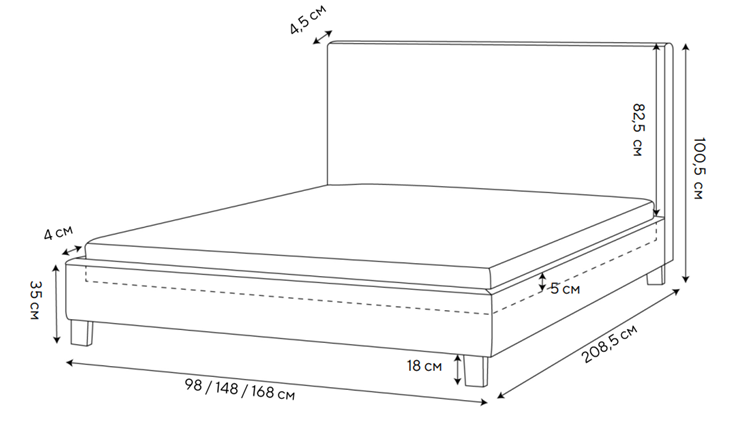 Двуспальная кровать Claro 160х200, Велюр (Monopoly Миндаль (111)) в Перми - изображение 1