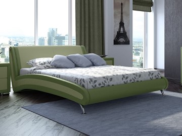 Кровать Corso-2 160х200, Экокожа (Олива и зеленое яблоко) в Перми