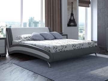 Кровать Corso-2 180х200, Экокожа (Серый с белым) в Перми